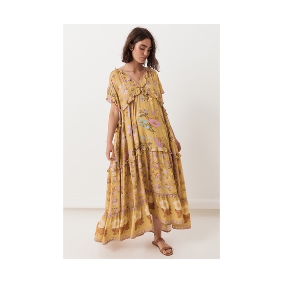Spell & The Gypsy - Wild Bloom Gown in Mustard - Picture 2 of 5